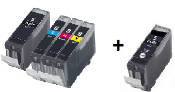 
	Canon 2 x PGI-5 &amp; 1 x CLI-8 CMY Compatible Cartridges Set of 5 (WITH CHIPS) (2 x Black 1 x Cyan/Magenta/Yellow)
